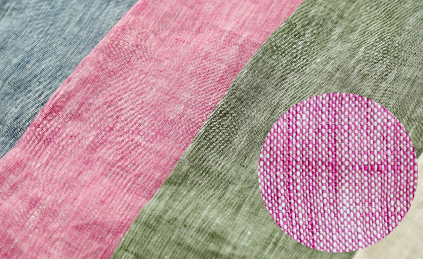 奥行きがあり、深みのある色に仕上がる「先染め」