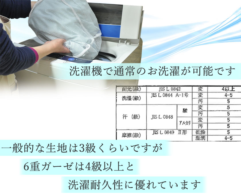 点結ガーゼで優れた吸水性、吸湿性、通気性