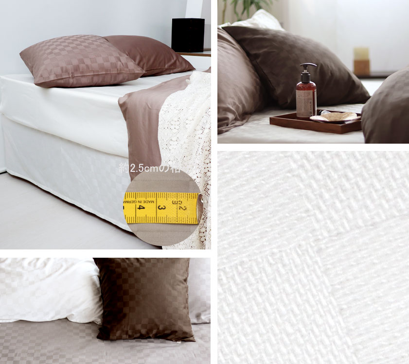 ブロックチェックサテン