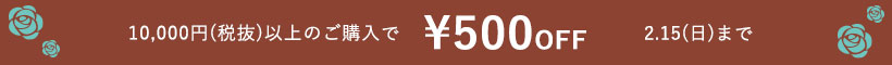 バレンタイン500円OFFクーポン