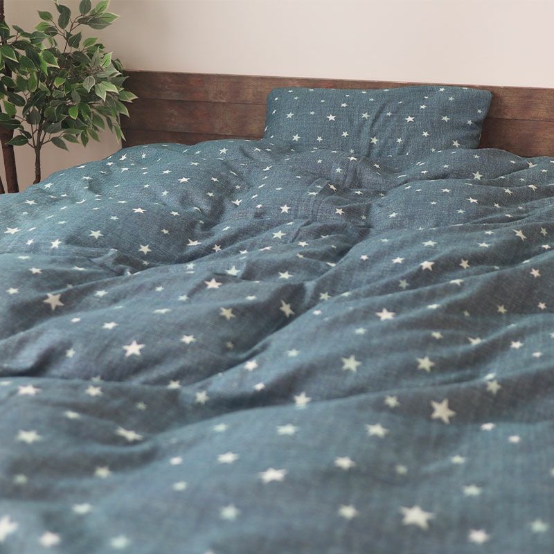 北欧キッズプリントダブルガーゼ掛け布団カバーワイドキングサイズ